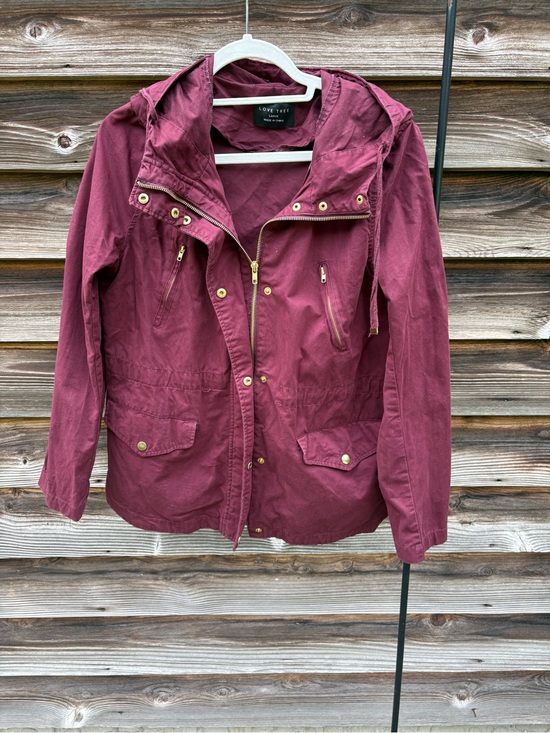 Love Tree Jackets & Blazers - Love Tree Maroon Hooded Utility Jacket